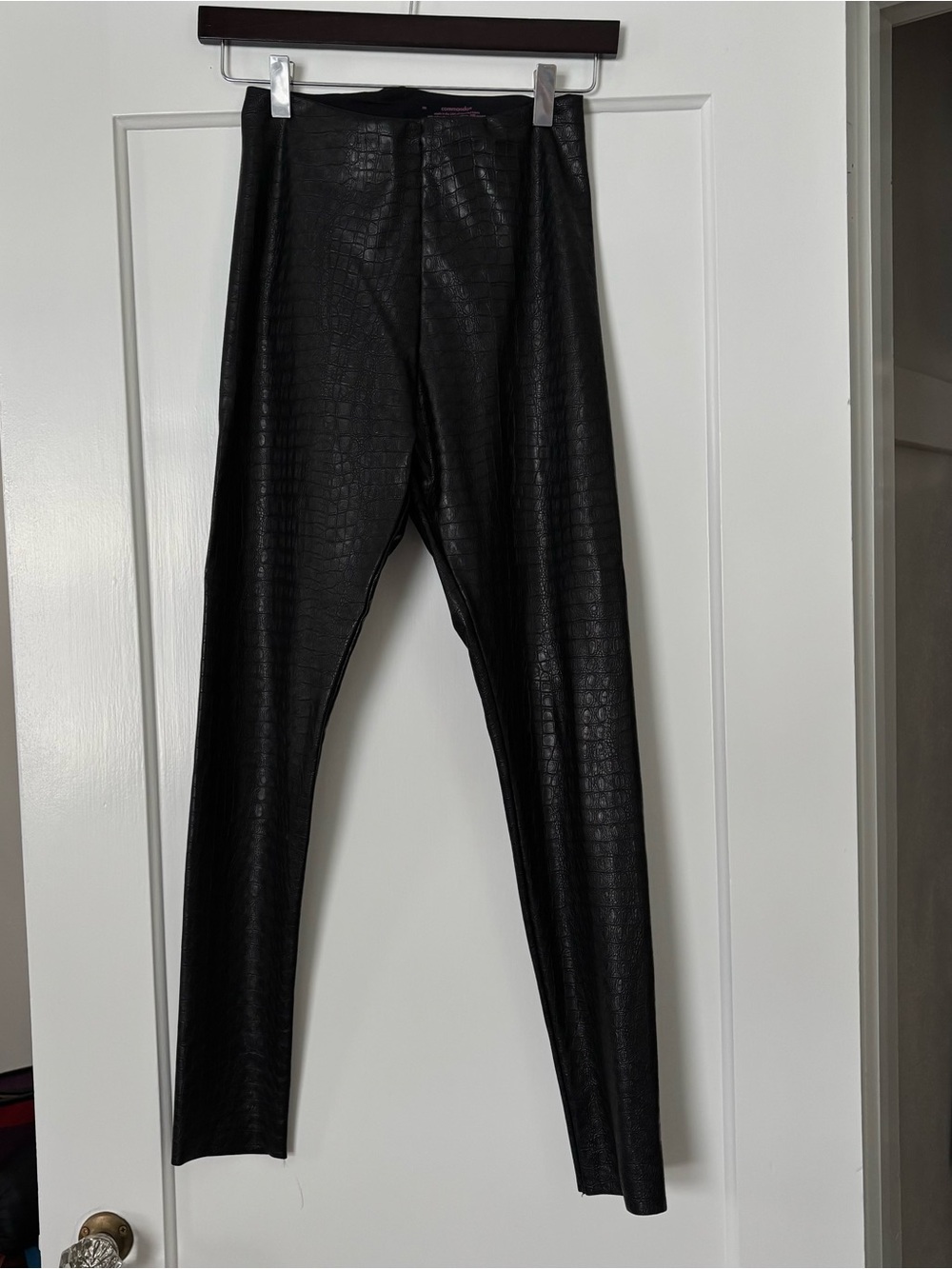 Commando Black Croc Faux Leather Leggings